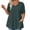 Dark Green, variant on Plus Size Shirts For Women Short Sleeve V-Neck Casual Tunic T-Shirt With Side Pockets Solid Color Loose Fit Flowy Hem Tee Tops For Outings White 3XL
