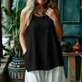 thumbnail image 6 of Flowy Tank Tops for Women Loose Cotton Linen Sleeveless Crew Neck Tops Dressy Causal Bussniess Beach Tunics with Pockets, 6 of 7
