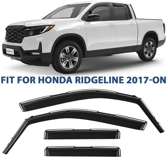 CLIM ART in-Channel Incredibly Durable Rain Guards for Honda Ridgeline 2017-2026, Original Window Deflectors, Vent Window Visors, Vent Deflector, 4 pcs. - 617499
