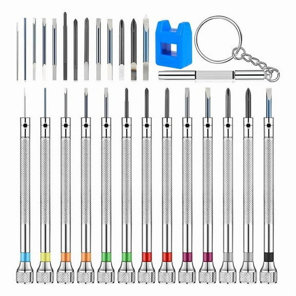 Precision Screwdriver Set 0.6-2.0mm Metric Flat Screwdriver for Watch Eyeglasses Jewelry Work Electronics Repair