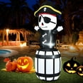 thumbnail image 3 of Costway 8FT Halloween Inflatable Pirate Barrel Quick Air Blow Holiday Decoration, 3 of 10
