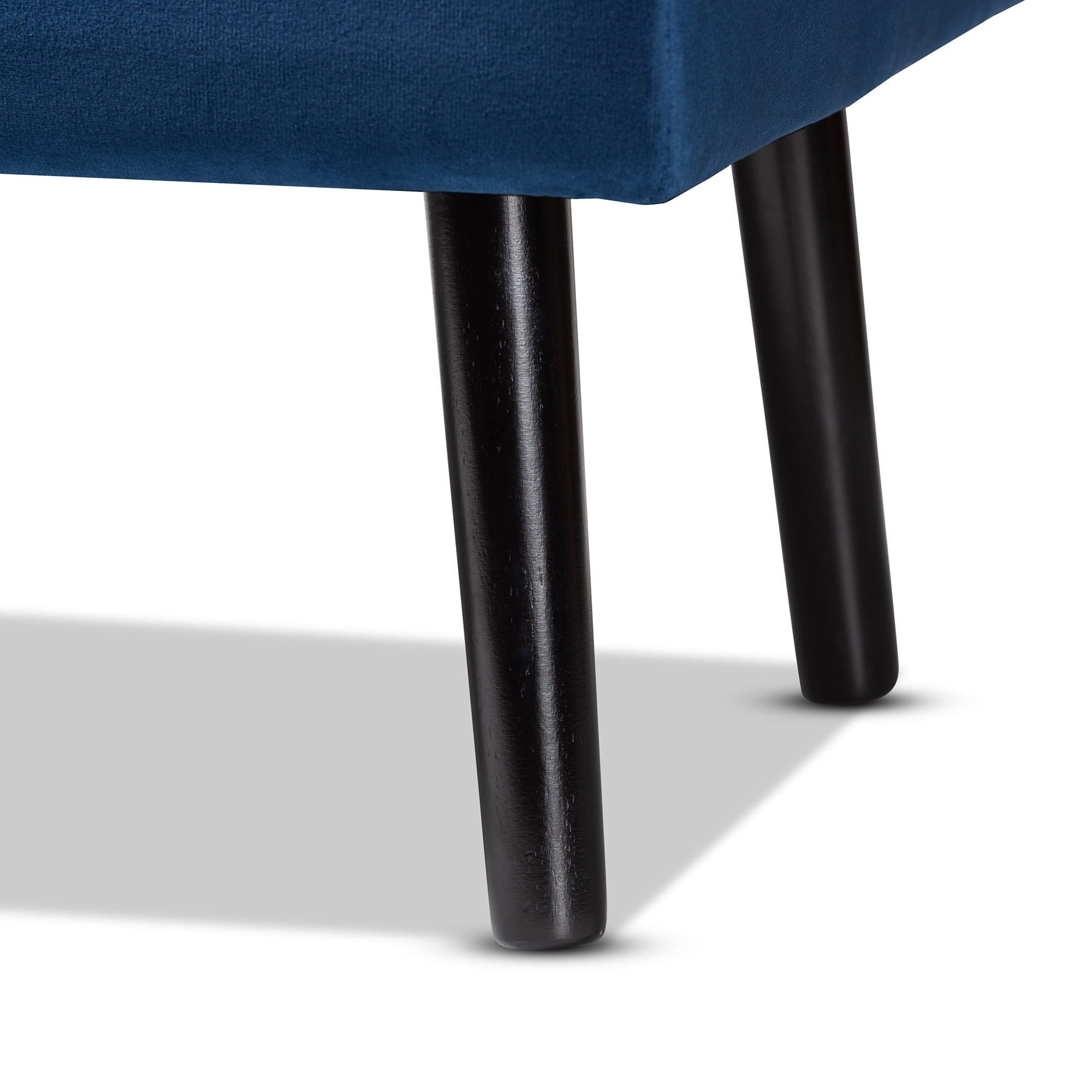 Baxton Studio Caine Upholstered & Tufted Bench, Navy Blue
