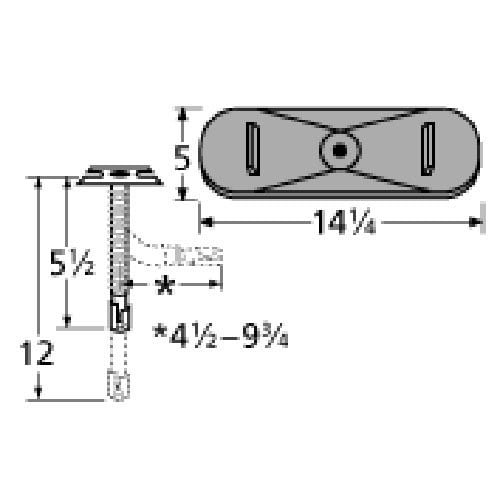 Cast Iron Burner Replacement for Select Arkla and Sunbeam Gas Grill