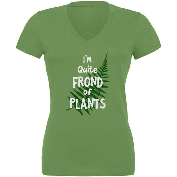 Gardening I'm Quite Frond Fond of Plants Juniors V-Neck T Shirt Leaf SM