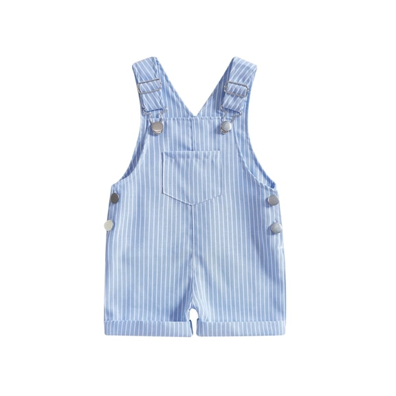 AceBaby Stripe Print Overall Shorts for Boys and Girls at 3M-3Y,Suspender Sleeveless Jumpsuit