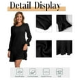 thumbnail image 5 of Cuteduck Women's Fall Casual Long Sleeve Dress Ribbed Round Neck Loose Boho Midi Ruffle Dress S-2XL, 5 of 7