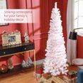 thumbnail image 4 of HOMCOM Snow Flocked Pencil Christmas Tree Slim Artificial Christmas Tree, 4 of 10
