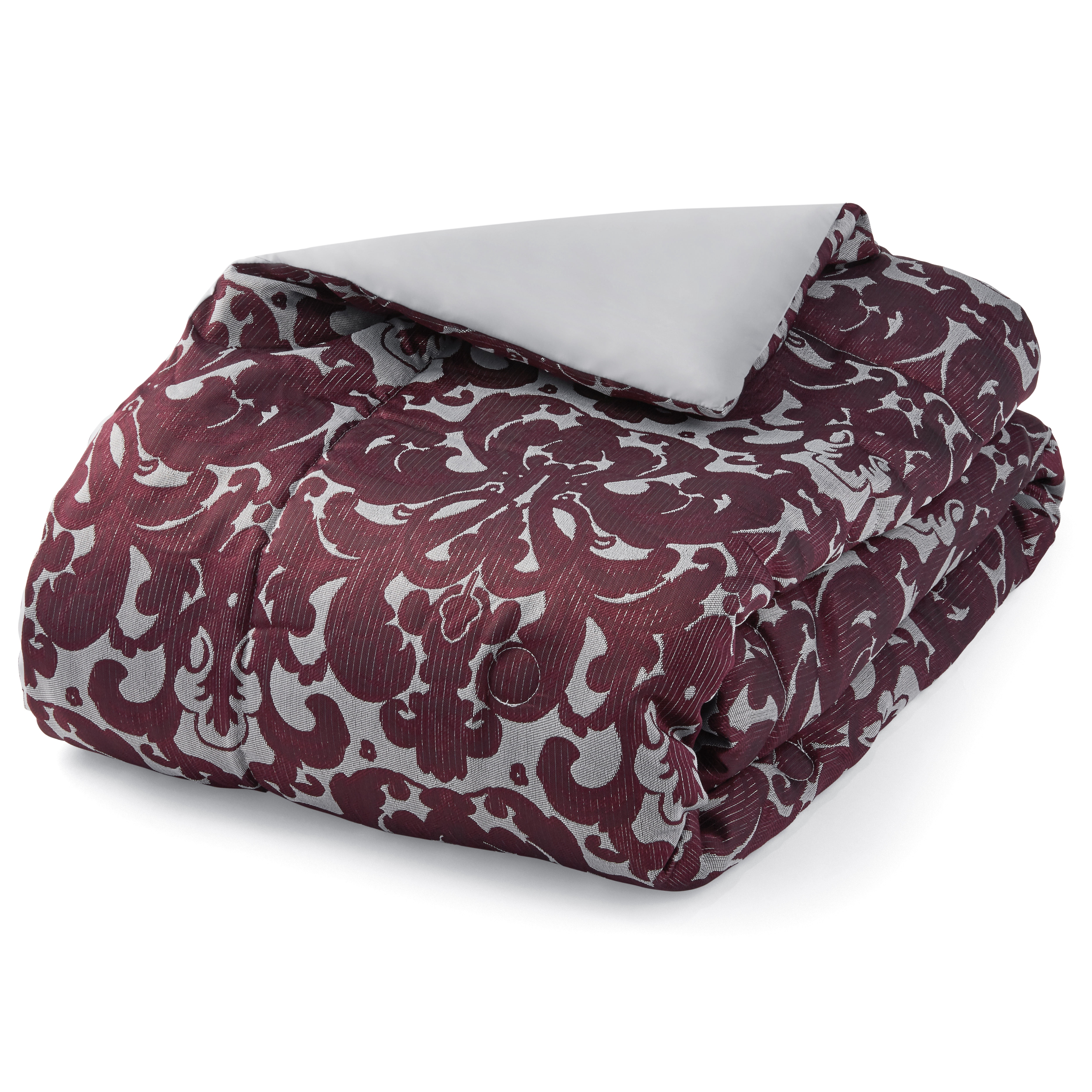 Mainstays 7-Piece Purple Damask Jacquard Comforter Set, King, Adult