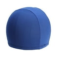 thumbnail image 5 of Gorro de natación adulto suave Gorro de baño de tela de poliéster Hombres y mujeres Gorros de sombrero de natación para deportes acuáticos (azul oscuro), 5 of 5