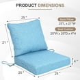 thumbnail image 4 of BPS 25x25 Inch Outdoor Deep Seat Cushion Set, Waterproof Patio Furniture Cushions with Adjustable Straps & Removable Cover for Patio, Deck, or Garden, Set of 2, Lake Blue, 4 of 9