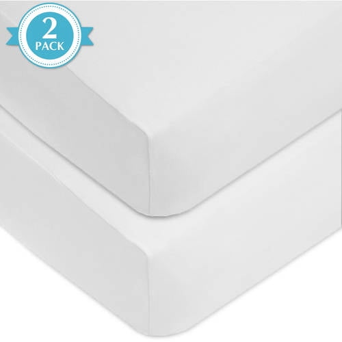 American Baby Company Classic White Cotton Fitted Sheets, Crib Bed, 2 ...