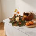 thumbnail image 7 of Fall Candle Rings Fall Decorations for Home Halloween Decorations Artificial Maple Leaf Rose Candle Wreath for Table Centerpiece by MPOISVA, 7 of 7