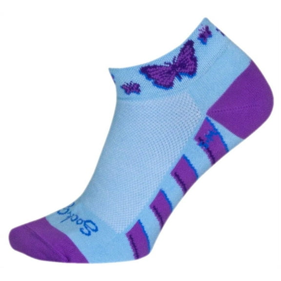 SockGuy Classic Flutterby Socks - 1", Light Blue, Small/Medium
