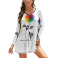 thumbnail image 1 of Bloom Robe à Encolure Carrée Mignonne Ample Imprimée Élégante Robe de Plage Fête Fleur Rose Nature Amour, 1 of 5