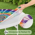 thumbnail image 5 of Rainbow Tie Dye Mandala Pattern Round Fitted Tablecloth with Elastic Edge,Dining Table Cover Waterproof,Outdoor Round Tablecloth for Camping,Dining,Indoor and Outdoor, 5 of 7