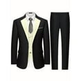 thumbnail image 4 of i.Finelong Men's 3-piece business suit, consisting of a blazer, a waistcoat and trousers, suitable for business trips, weddings and dinner parties., 4 of 6