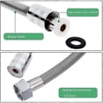 thumbnail image 5 of Rociador de bidé para inodoro y rociador de bidé para inodoro de acero inoxidable Kit de rociador de bidé fácil de instalar con manguera de ducha de resorte de 1,5 m y gancho, 5 of 5
