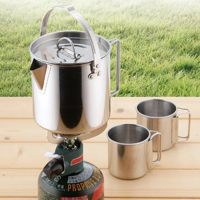 Camping Kettle Outdoor Camping Portable Hanging Kettle Tourist Kettle 1.2L  Pot Teapot Picnic Pot Cooker Camping Supplies