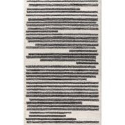 JONATHAN Y MOROCCAN HYPE 5 x 8 Area Rug, Khalil Berber Stripe - Cream/Black, MOH207A-5