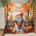 thumbnail image 3 of Happy Thanksgiving Shih Tzu Give Thanks Fall Beanie Scarf Welcome Quilt Blanket Lion Dog Lover Gifts Cozy Comforter Throw Blanket - 00020, 3 of 5
