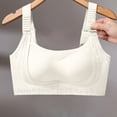 thumbnail image 4 of ZNQHFRE Women’s Wireless Full Coverage Bra, Custom Shaping Comfort No Underwire Everyday Seamless Bra Beige L, 4 of 5