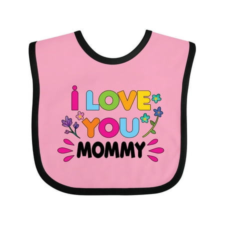 

Inktastic I Love You Mommy with Flowers Gift Baby Girl Bib