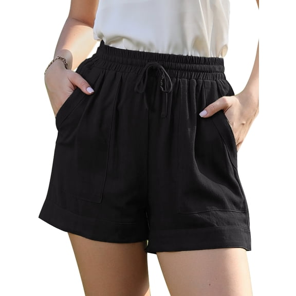DARING DIVA Women's Wide Leg Drawstring Vacation Beach Pants X-Small Black