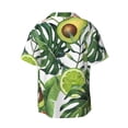 thumbnail image 2 of Naloa Watercolor Green Tropical Men's Loose Fit Cuban Collar Short-Sleeve Shirt with Button-down and Chest Pocket for Everyday Wear Outings - 4X-Large, 2 of 7