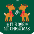thumbnail image 4 of Inktastic Twins Our 1st Christmas Reindeer Boys or Girls Baby Bib, 4 of 4