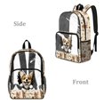 thumbnail image 2 of SEANATIVE Clear School Bag for Kids Elementary School Backpack for Women Men Transparent Bookbag Teens Girls Boys Daypack with Front Zipper Pocket, Corgi Dog Paw Beige, 2 of 7