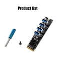 thumbnail image 2 of Tarjeta Vertical M.2 Mkey a 4 PCI-E Riser Card Tarjeta de expansión USB3.0 de alta velocidad para computadoras de escritorio, 2 of 8