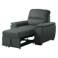 thumbnail image 4 of Pemberly Row Microfiber Accent Chair with Pull Out Ottoman in Gray, 4 of 6