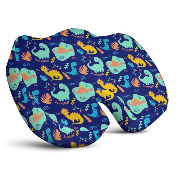 Premium Dinosaur Pattern Memory Foam Seat Cushion Ergonomic Chair Pad for Office Chair, Car, Airplane & Bleachers Sciatica, Tailbone Hip & Back Pain Relief - Chair Cushion for Long Office Workers.