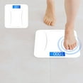 thumbnail image 4 of Rechargeable Digital Bathroom Scale | Glass Platform | Measures Body Weight & Room Temperature | Mountain Sensor | LED Luminous Display | USB Charging | 26x26cm | White Green | 1 Pc, 4 of 7