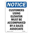 thumbnail image 1 of SignMission OS-NS-A-1824-V-10883 18 x 24 in. OSHA Notice Sign - Customers Using Elevator Must, 1 of 1