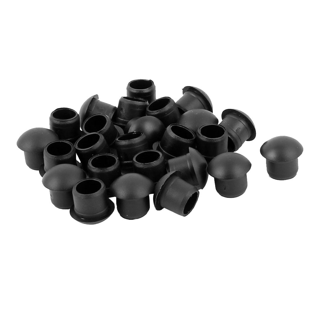 Unique Bargains 25 Pcs Antislip Plastic Round 12mm Dia Chair Foot Cover Table Furniture Leg Protector Balck