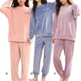 thumbnail image 4 of Jumpingount Conjunto de pijamas para mujer, ropa de dormir de cuello y grueso, conjunto de pijama de manga larga, ropa de mujer, ropa de casa Pijama Rosado Jumpingount AP012951-01, 4 of 6