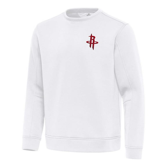 Men's Antigua  White Houston Rockets Relevant Pullover Sweatshirt