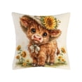 thumbnail image 2 of Tuvgenk Indoors Throw Pillow Covers 18x18 In Polyester Pillowcases Highland Cow Multicolor Soft for Couch, 2 of 6