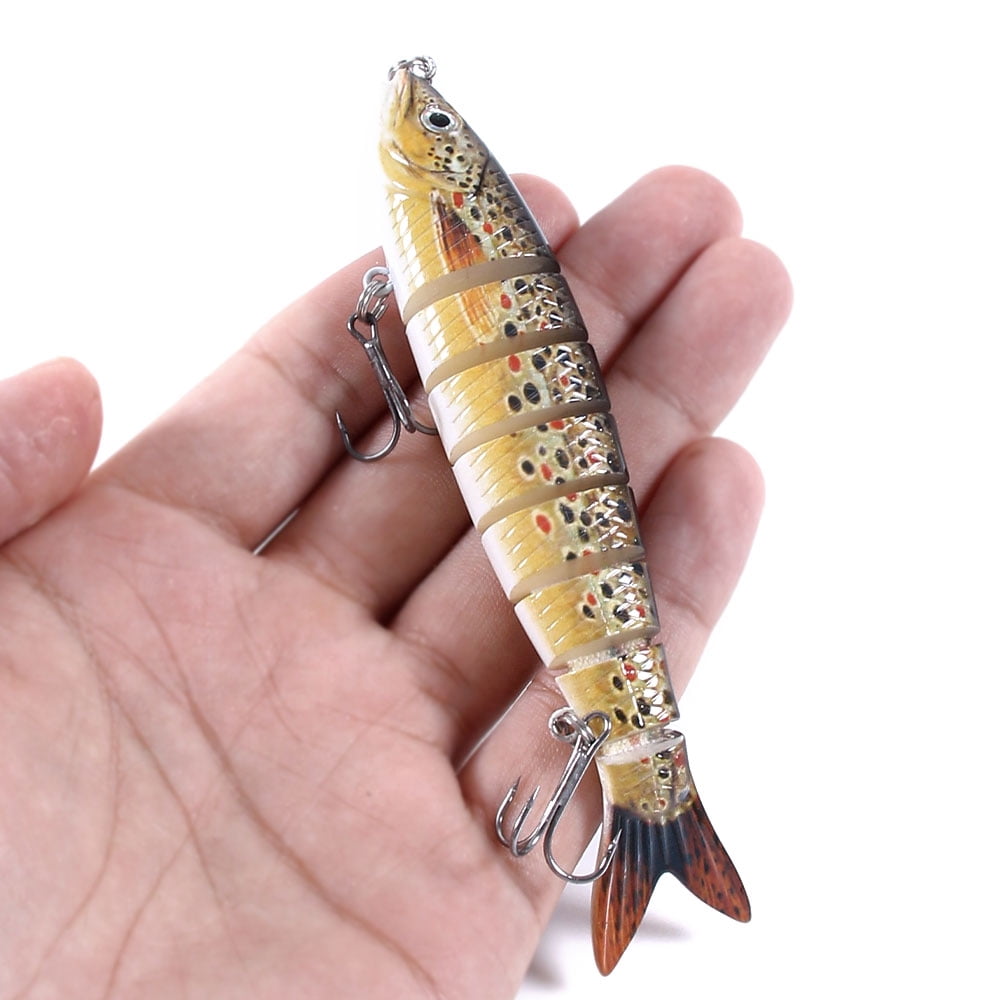 HENGJIA Fishing Lures, 6pcs Large Multi Jointed Fish Fishing Kits Slow Sinking Lifelike Swimbait Freshwater and Saltwater for Trout Bass Lures, 4.92"/0.77oz