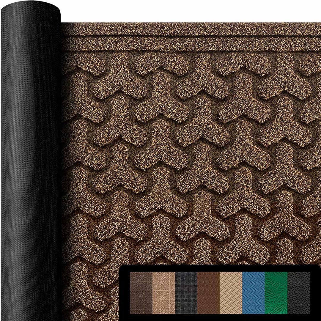 Large Outdoor Door Mats Rubber Shoes Scraper 36" x 24" for Front Door