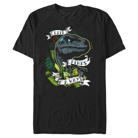 Mens Jurassic World Life Finds A Way Banner T Shirt