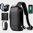 thumbnail image 1 of Men's Anti-theft Crossbody Bag With Password Lock & Usb Charging System Waterproof Oxford Cloth, 1 of 4