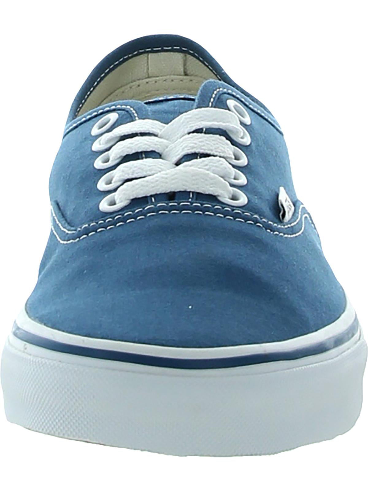 Authentic Vans Teal Blue Twill Canvas Leather Laces Sz M 9 W 10.5 Sneakers  Shoes