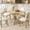 Oak, variant on Moccha 36" Round Dining Table for 4 - Rubber Wood Kitchen Table with Intersecting Trestle Legs, Vintage Bar Table, Farmhouse Dining Room Tables for Dinette, Small Space, Restaurant, Bistro (Black)