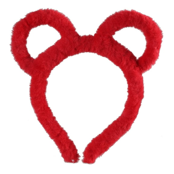 UNTERING Korean Women Winter Thick Plush Headband Round Mouse Bear Ears Hair Hoop Candy Color Makeup Metal Bandana Gifts