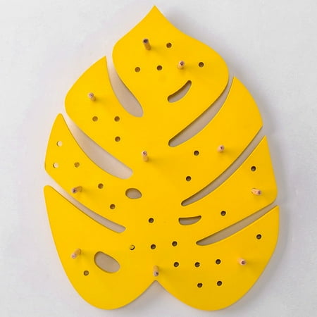 

Key Wall Holder Home Decorative Wooden 10-Hook Shower Curtain Hooks Bathroom Bed Wall Holder Shower Curtain Hooks Bathroom Bedroom Kitchen Supplies for Door Entryway Key Wall Holder Yellow Leaf