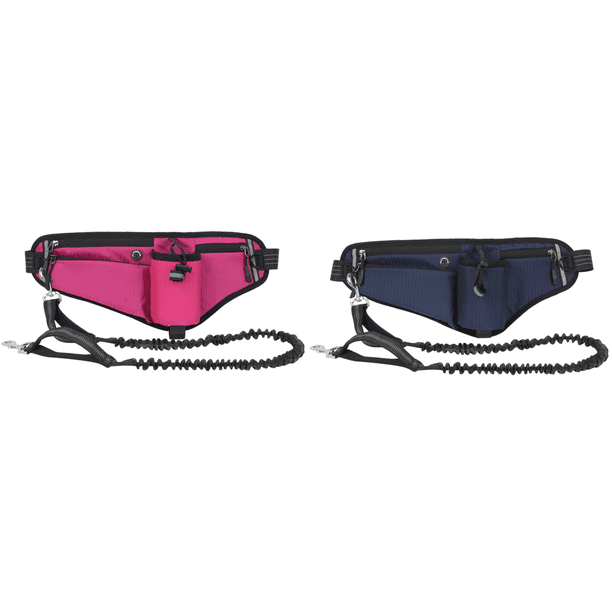 Correa para perro manos libres correa para correr para perro con bolsa correa elástica rosa roja y roja