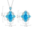thumbnail image 2 of 2 Pcs 925 Sterling Silver Jewelry Set for Women Wife Mom Oval cut CZ Simulated Blue Diamond Jewelry Sets Wedding Birthday Engagement Prom, 2 of 9