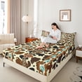 thumbnail image 3 of Erosebridal Rustic Farmhouse Full Size Sheets, Vintage Aztec Bed Sheets, 4-Piece, 3 of 5